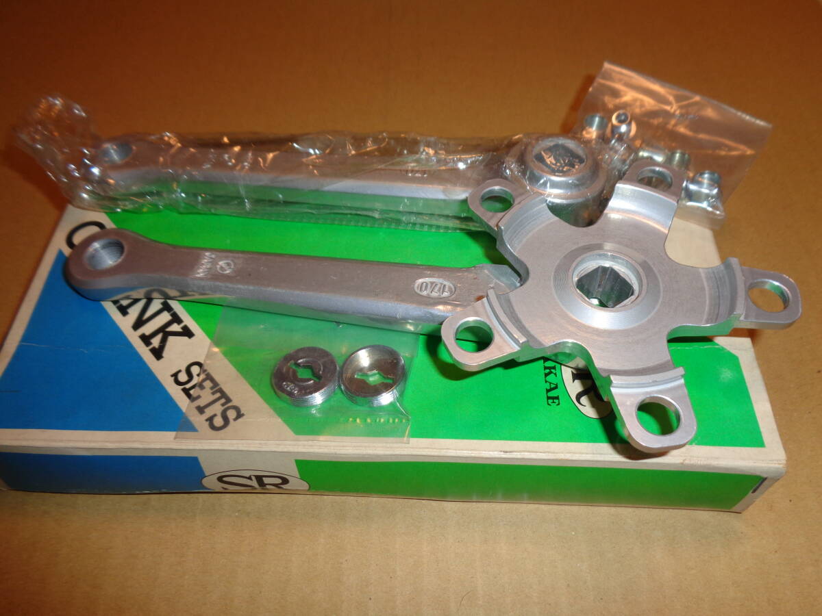 当時物 栄輪業 SR SUPER APEX-5 TOURING 鍛造クランク 1ペアー 170mm PCD86mm SR純正キャップ, W用SR 5ピン付属 【未使用品】 当時物 栄輪業 SR SUPER APEX-5 TOURING 鍛造クランク 1ペアー