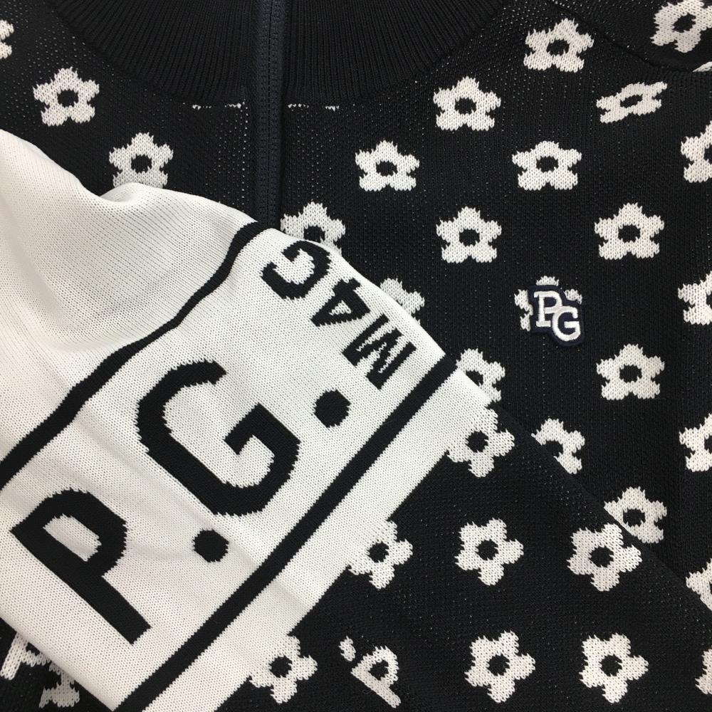 超特価SALE開催! 超美品】パーリーゲイツ ニットジャケット 花柄 ネイビー×白 ジャンパー、ジャケット