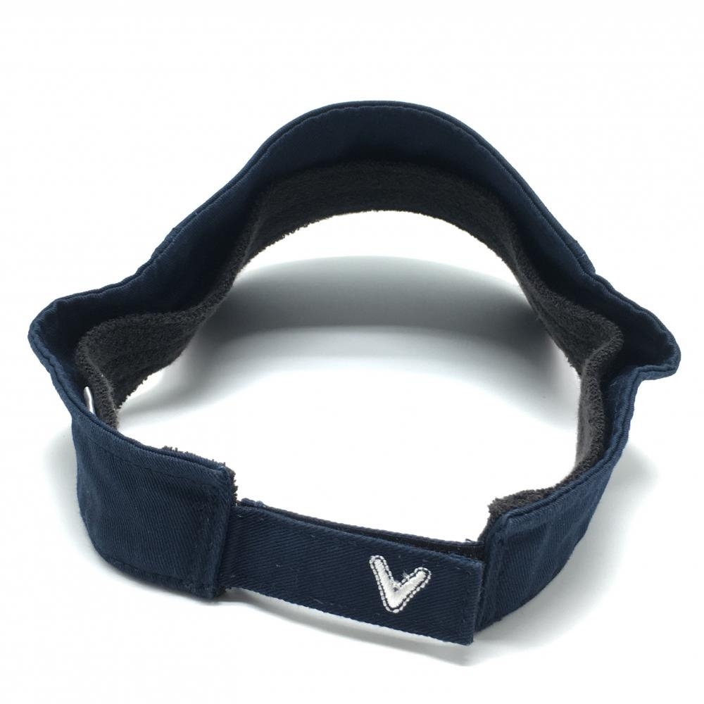 【美品】キャロウェイ サンバイザー ネイビー×ピンク 立体刺しゅう 内側パイル ゴルフウェア Callaway_画像3