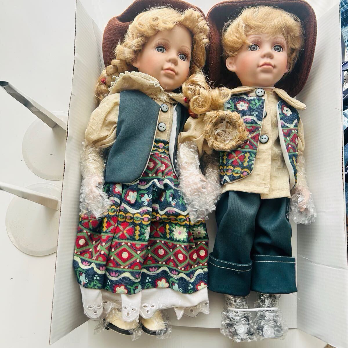 ビスクドール アンティークドール コレクション ヴィンテージ 西洋人形 人形 男の子 女の子 ポーセリンドール ALPS スタンド付き