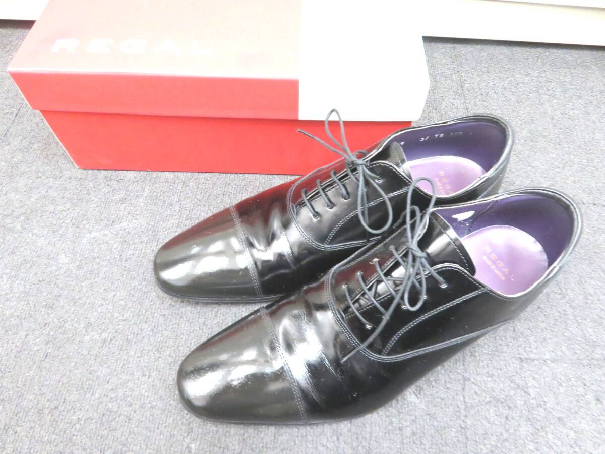 ●○82607　REGAL リーガル ドレスシューズ ストレートチップ ビジネスシューズ 紐靴 メンズ 25.5cm ブラック○●