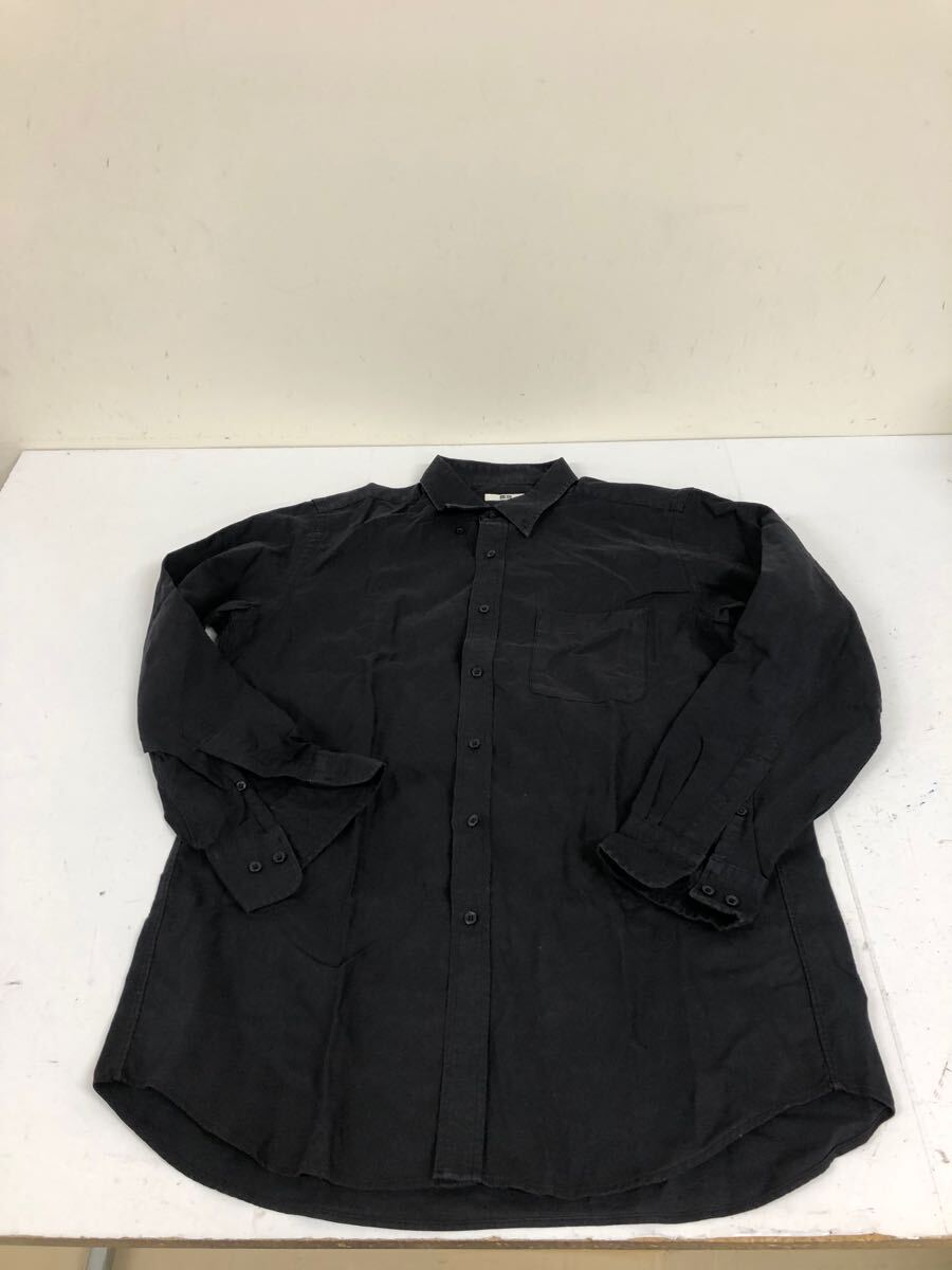 送料無料★UNIQLO ユニクロ★長袖シャツ　ボタンダウンシャツ★メンズ　XLサイズ★ブラック#61204sj158