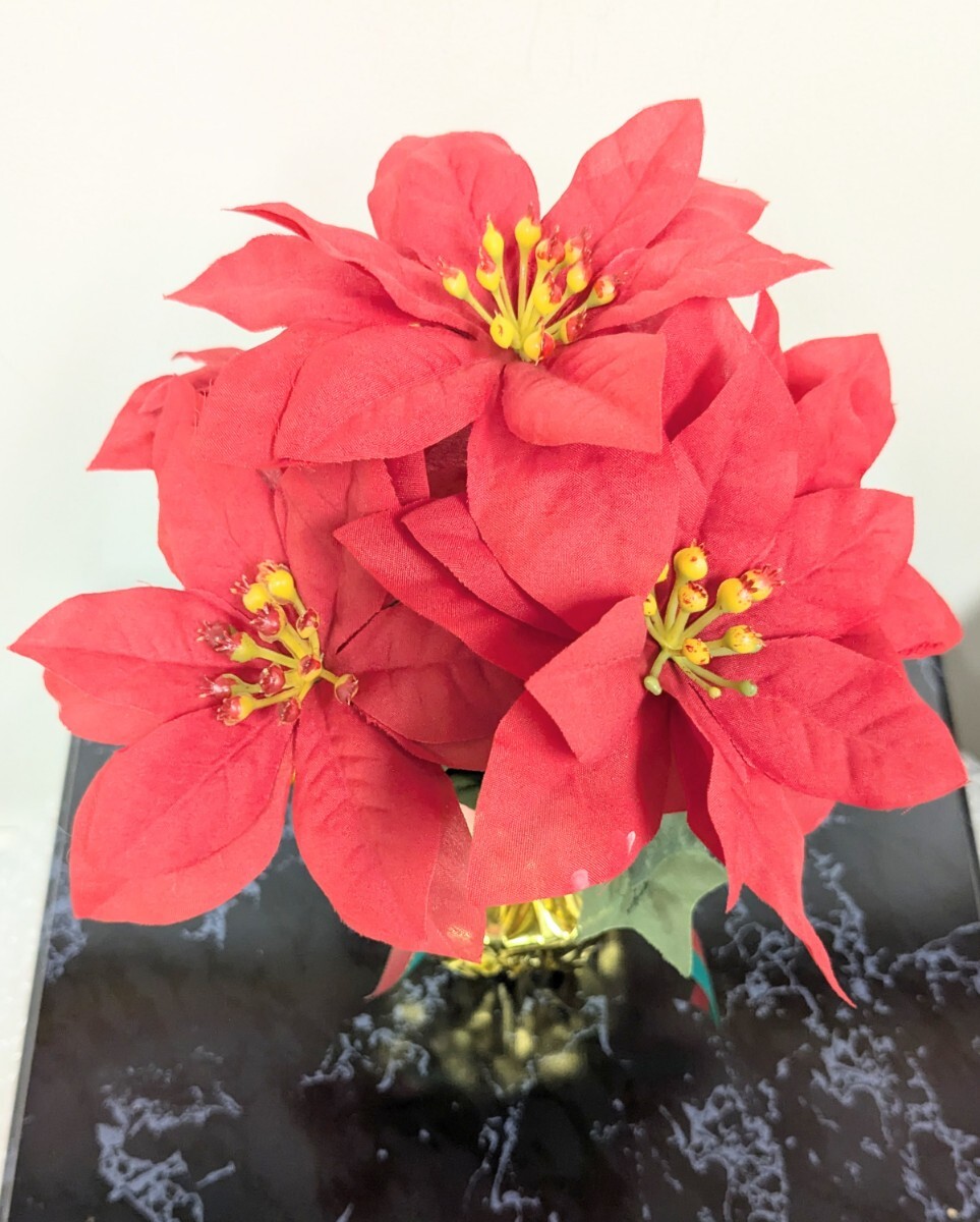 ポインセチア 造花 鉢タイプ クリスマス X'mas Winter Season 赤 鮮やかな インテリア 置物 縦約29cmx橫約20cm 安い