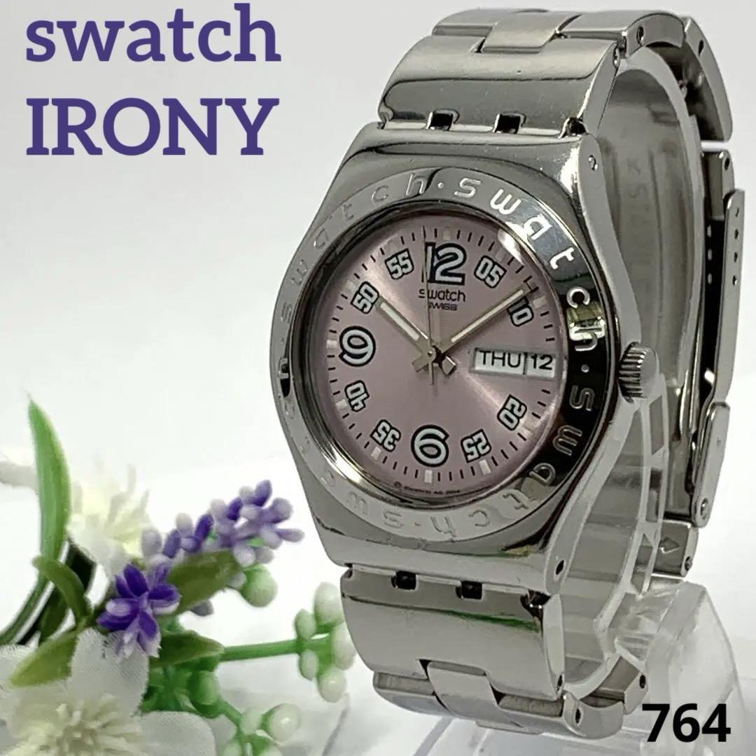 764 Swatch IRONY スウォッチ アイロニー SWISS レディース 腕時計 3針 カレンダー デイデイト クオーツ式 新品電池交換済 人気 希少