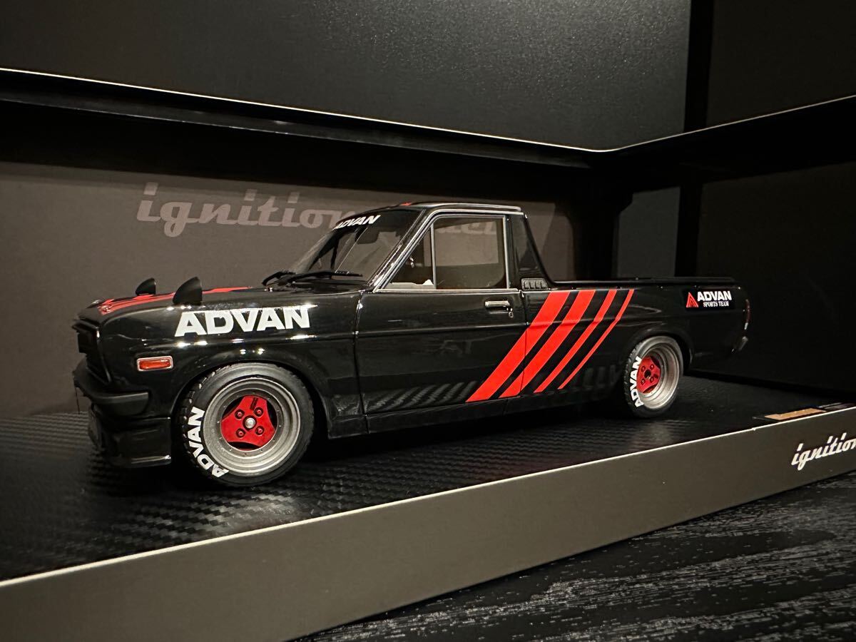 [新品] 1/18 IG1437 Nissan Sunny Truck Long (B121) Black イグニッションモデル ignition model 日産 サニートラック サニトラ ADVAN