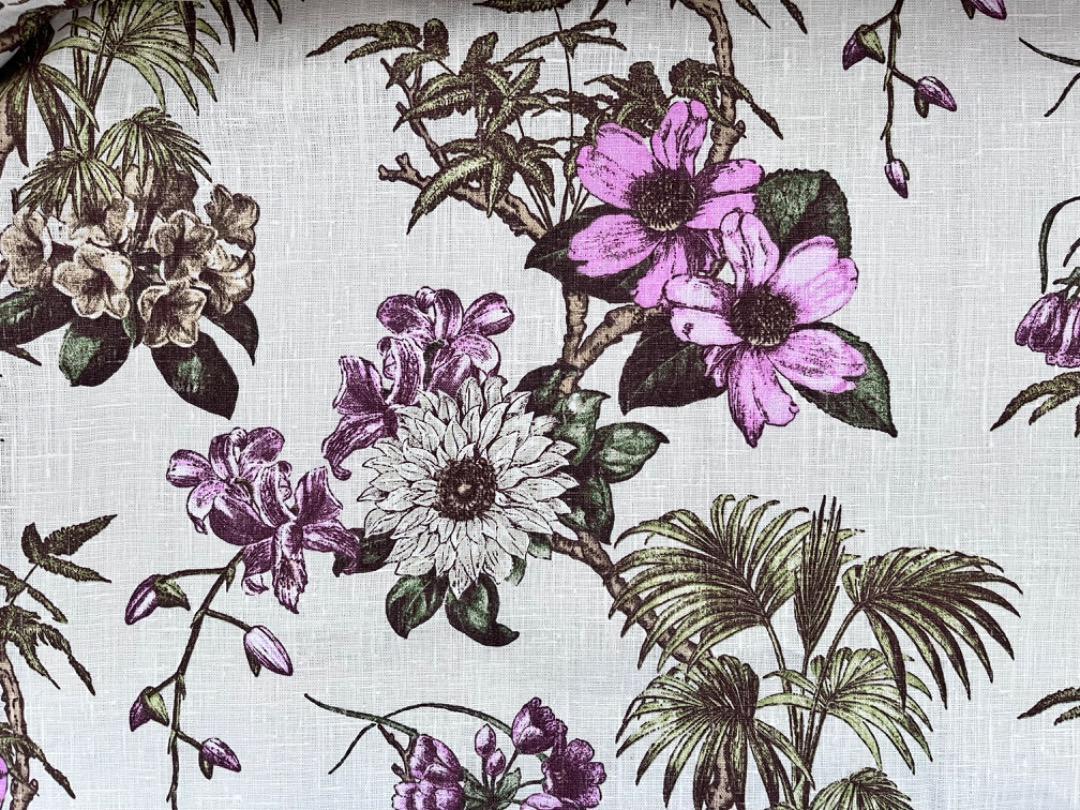 フランス リネン生地 『TROPICALLY』ハギレ STOF 145cmx75cm +α
