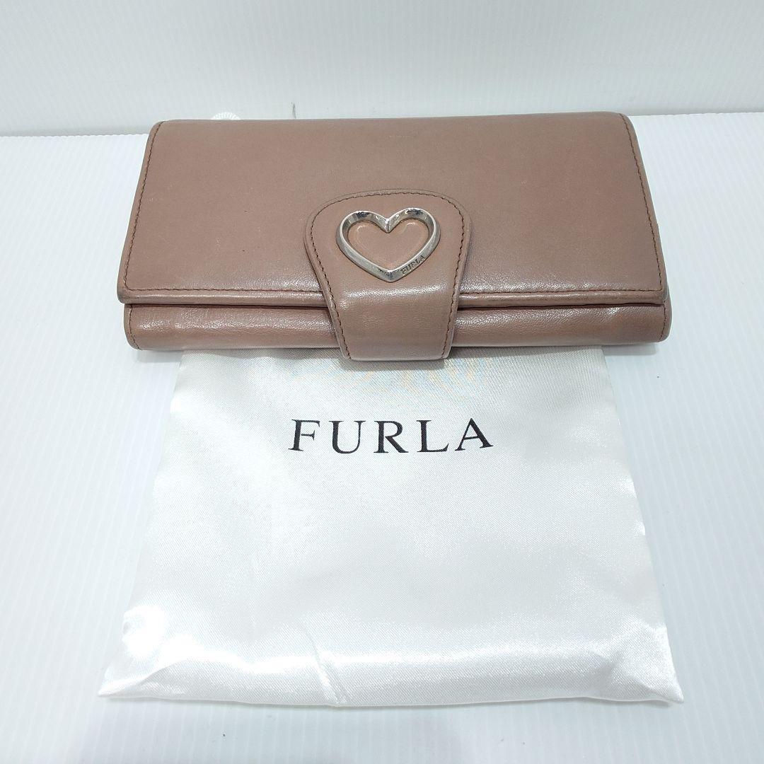 FURLA フルラ 2つ折り長財布 ハートベルト レザー ウォレット