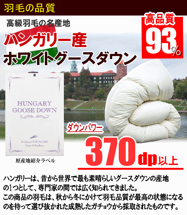 羽毛布団 クイーン ハンガリー産ホワイトグースダウン グース エクセルゴールドラベル 超長(zhǎng)綿 綿100% 二層キルト ツインキルト 日本制