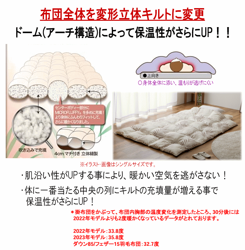 掛布団 ダブル テイジン TEIJIN マイクロフラッフィー あったかPlus ウォッシャブル 洗える 洗濯 清潔 軽量