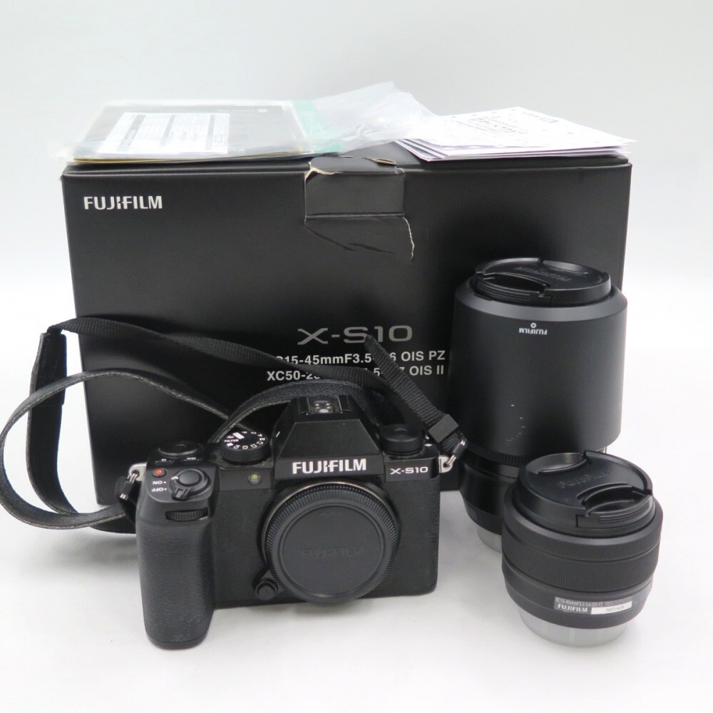 1円〜 FUJIFILM 富士フイルム X-S10 ミラーレス一眼カメラ FUJINON レンズ2点 箱付 動作確認済 現状品 y299-3204063【Y商品】