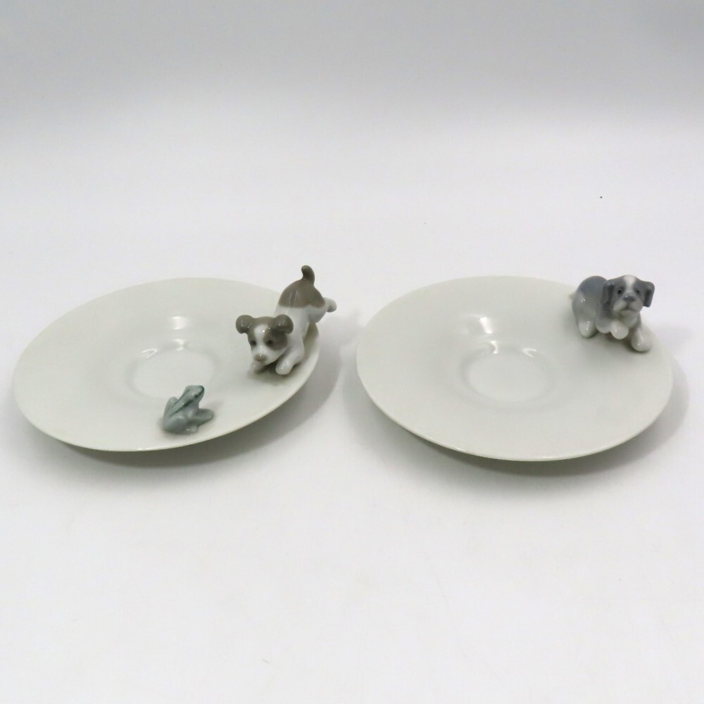 LLADRO リヤドロ デミタスカップ&ソーサー 犬 小鳥 LLADRO リヤドロ デミタスカップ&ソーサー 犬 小鳥