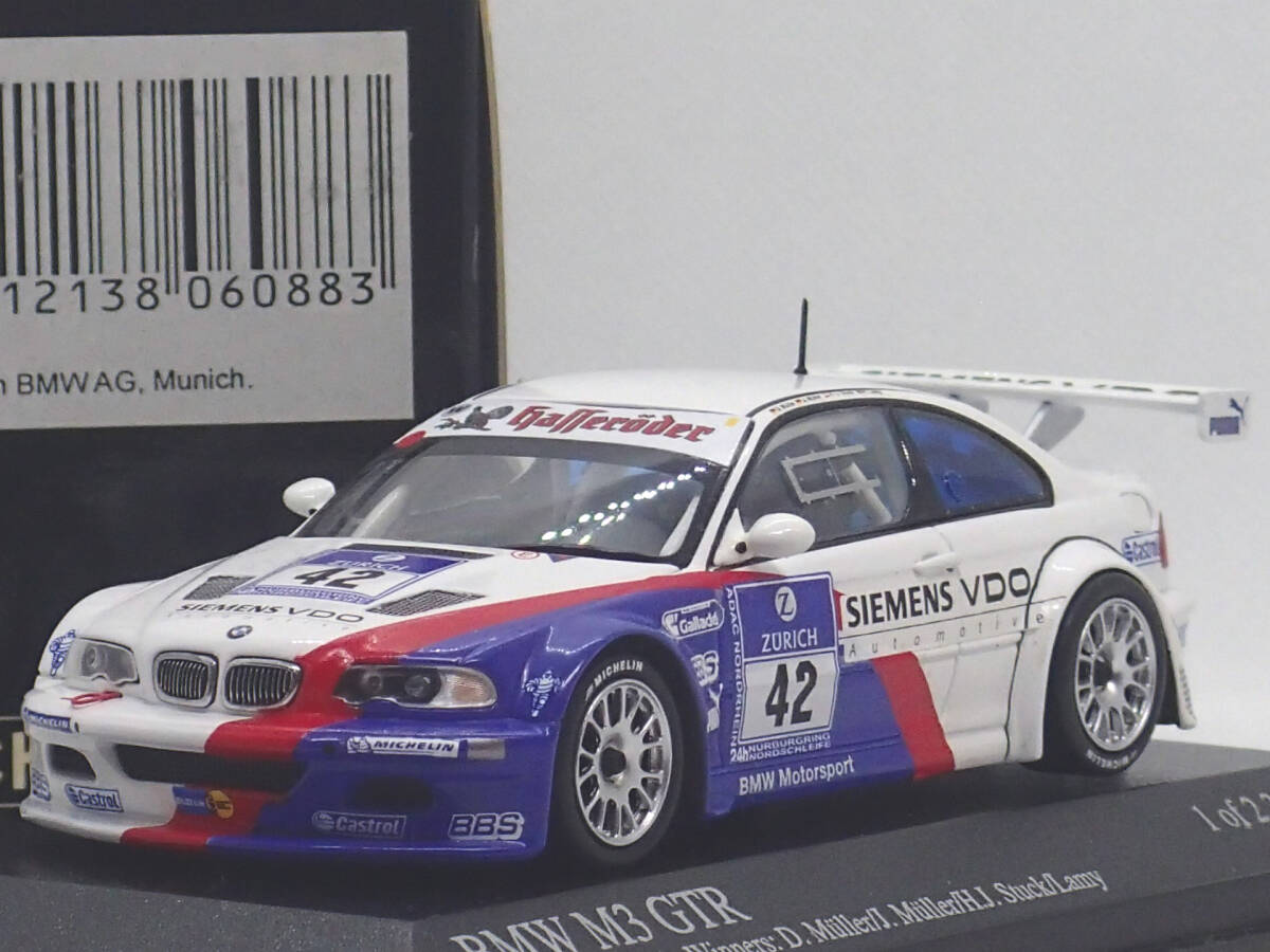 レーシングカー MINICHAMPS 1/43 400 042342 BMW M3 GTR D.Muller/j.Muller/ Stuck/Lamy Winners ADAC 24h '04
