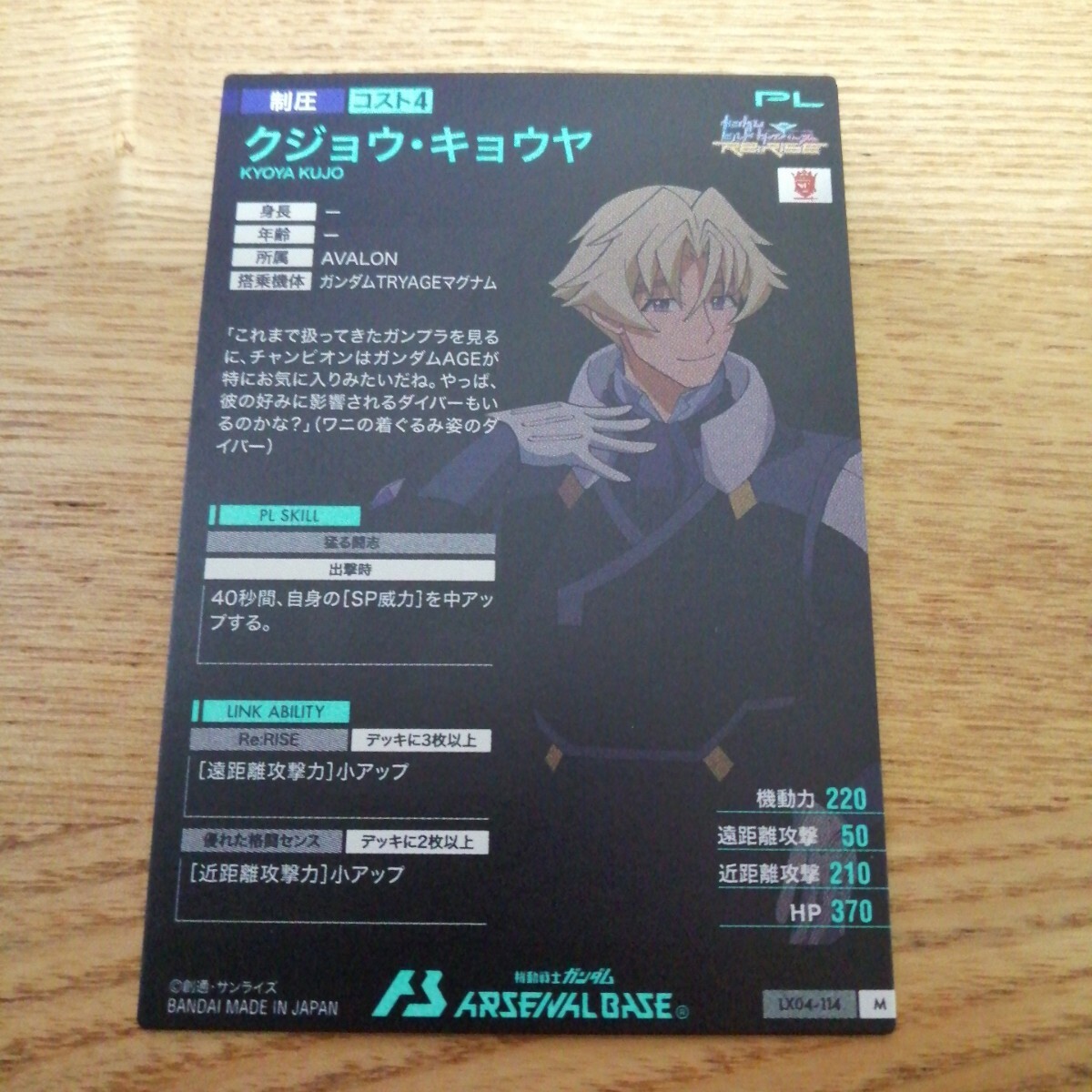 機(jī)動(dòng)戦士ガンダムアーセナルベース　LX04-114　クジョウ?キョウヤ　M