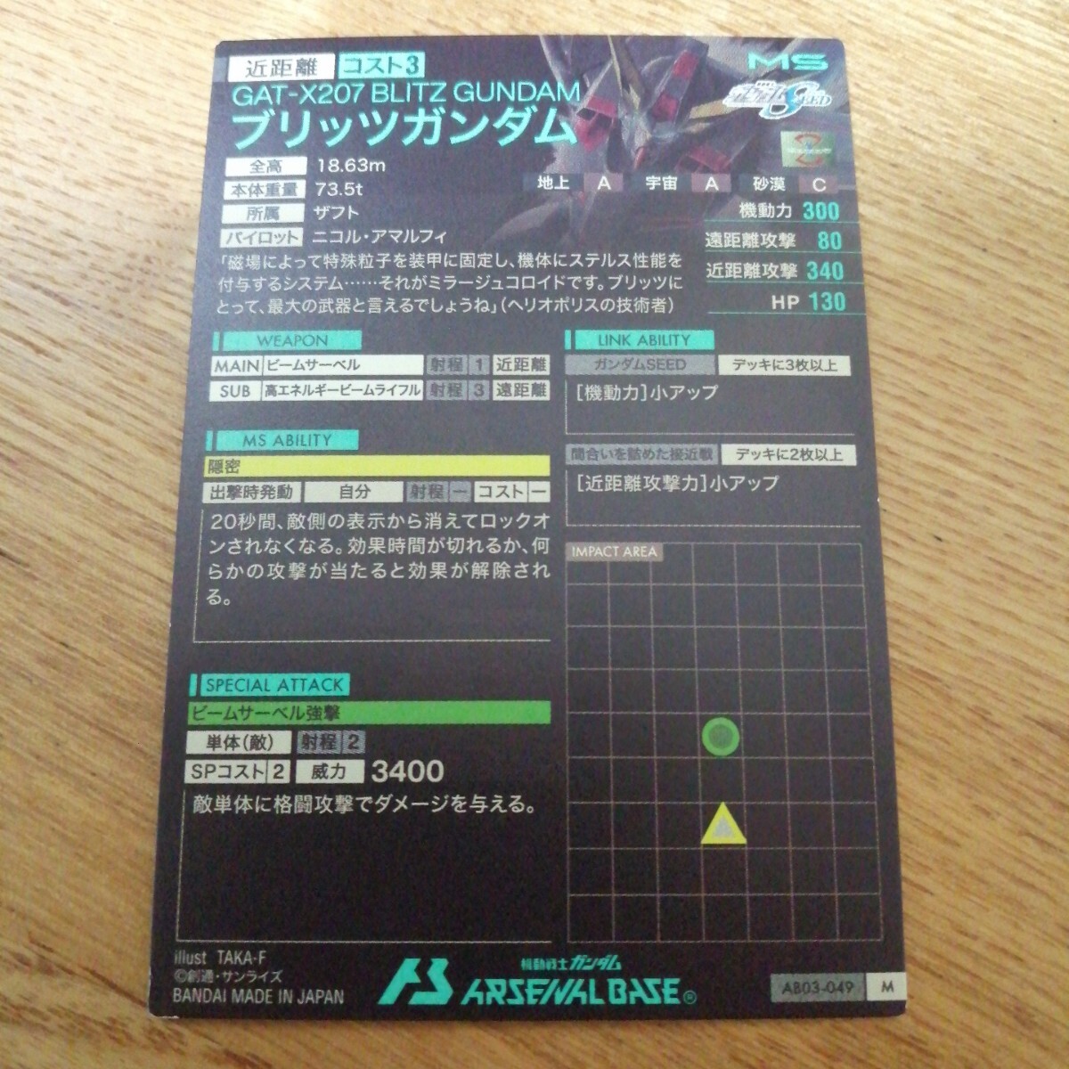 機(jī)動戦士ガンダムアーセナルベース　AB03-049　ブリッツガンダム　M