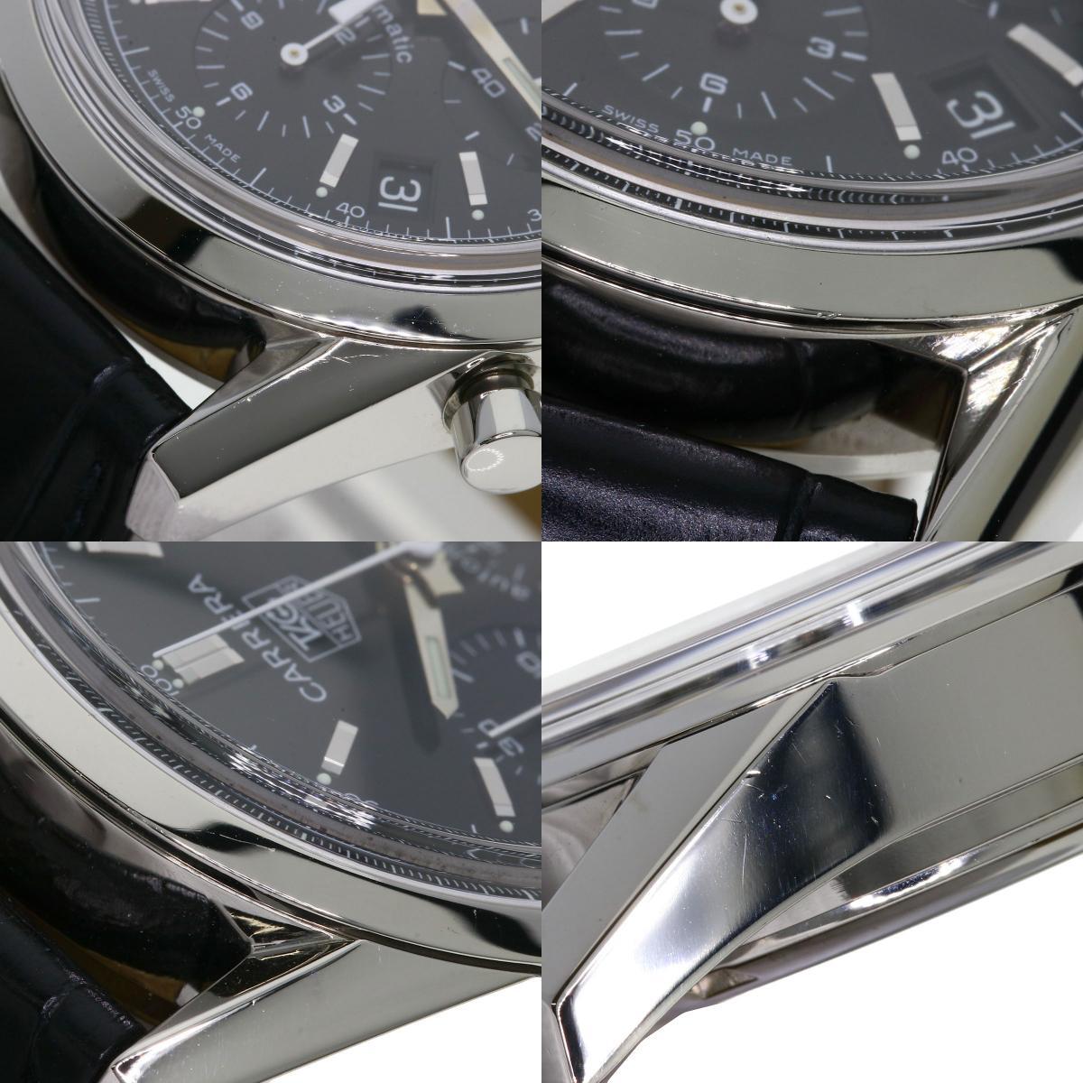 TAG HEUER TAG Heuer CV2111-0 Carrera хронограф наручные часы нержавеющая сталь кожа мужской б/у 