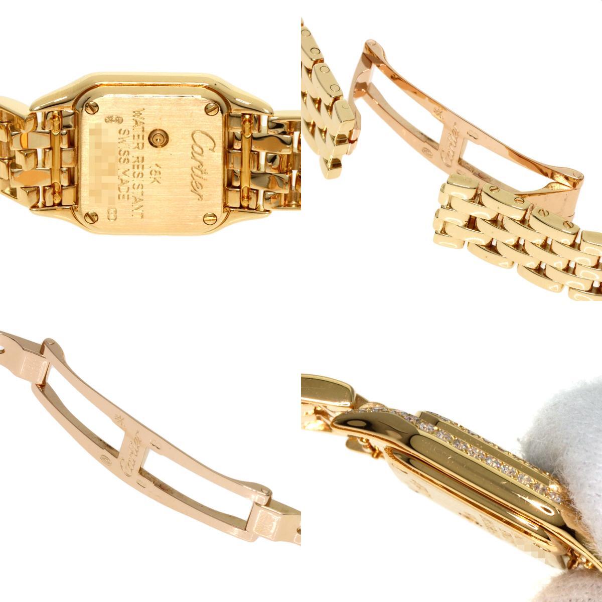 CARTIER Cartier WF3164FR Mini хлеб tail 2 -слойный оправа бриллиант наручные часы K18 желтое золото K18YG бриллиант женский б/у 