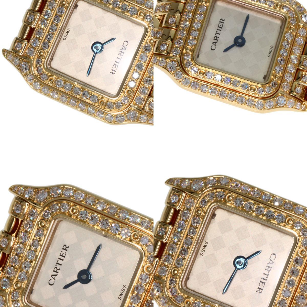 CARTIER Cartier WF3164FR Mini хлеб tail 2 -слойный оправа бриллиант наручные часы K18 желтое золото K18YG бриллиант женский б/у 