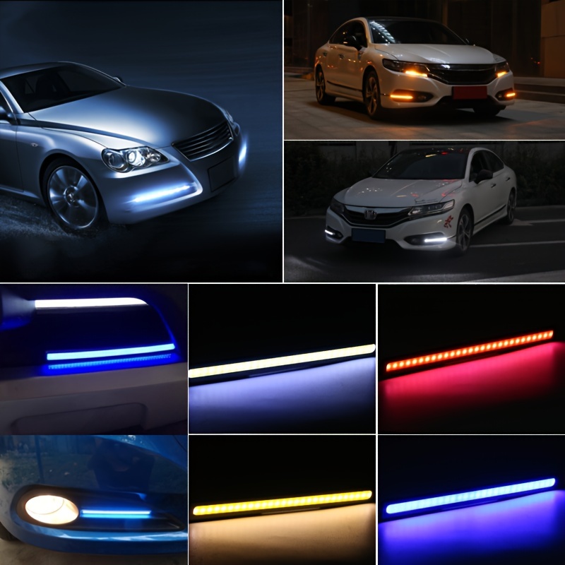 4個セット スティック型ライト LED カーライト 水色 アイスブルー 面発光 貼り付け 12V 防水 17cm 車 スティックライト 両面テープ t3843