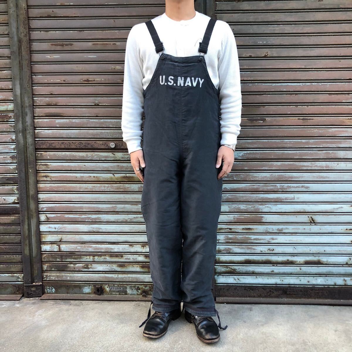 美品 40s 米軍 実物 デッキパンツ フック型 USN オーバーオール 美品 40s 米軍 実物 デッキパンツ フック型 USN オーバーオール
