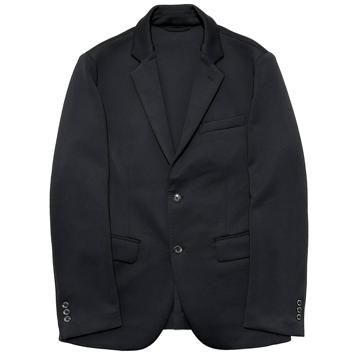 EPOCA UOMO ストレッチジャージダブルフェイステーラードジャケット サイズ46 黒