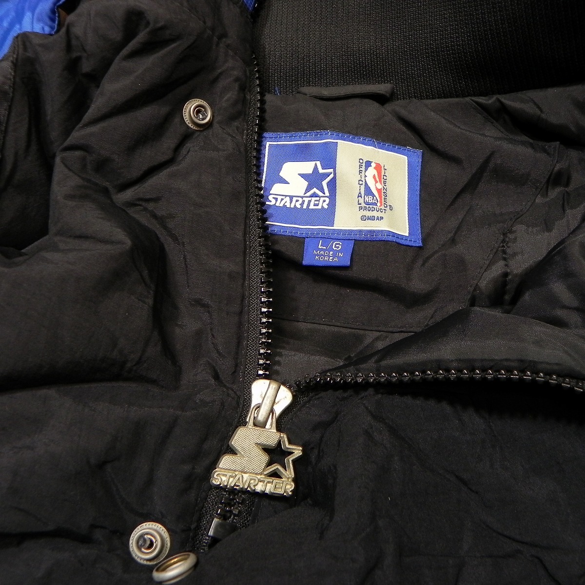 90s NBA Orlando Magic STARTERo- Land Magic стартер с хлопком тянуть over жакет L парка капот съемный талант Vintage *a