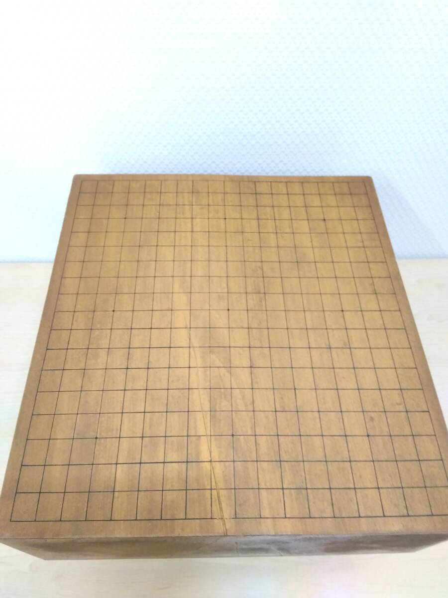 古典 中古品 碁石 碁盤厚み15cm 45cm×41.5cm 脚付 へそ有 碁盤セット 囲碁