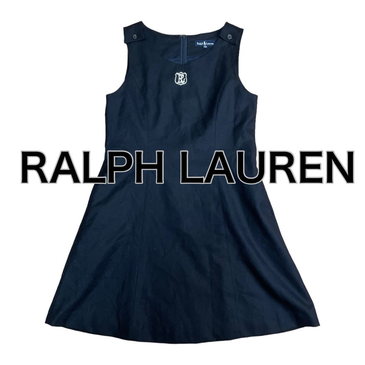 RALPH LAUREN ラルフローレン ノースリーブワンピース 150cm ネイビーブラック系 キッズ 女の子