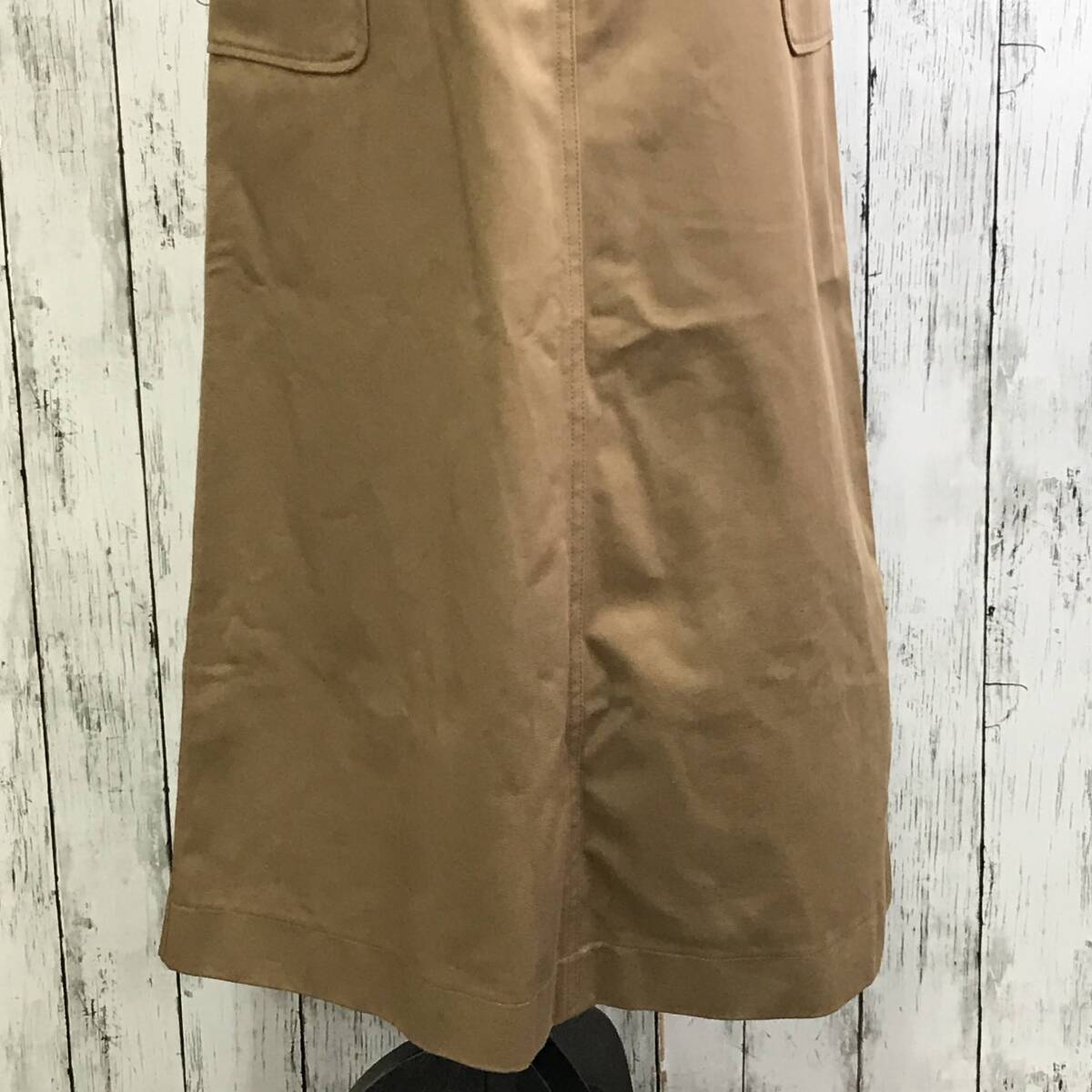 Natural Beauty Basic ナチュラルビューティーベーシック Aラインチノスカート　Lサイズ　ブラウン　ロング丈　S5.11-389　USED