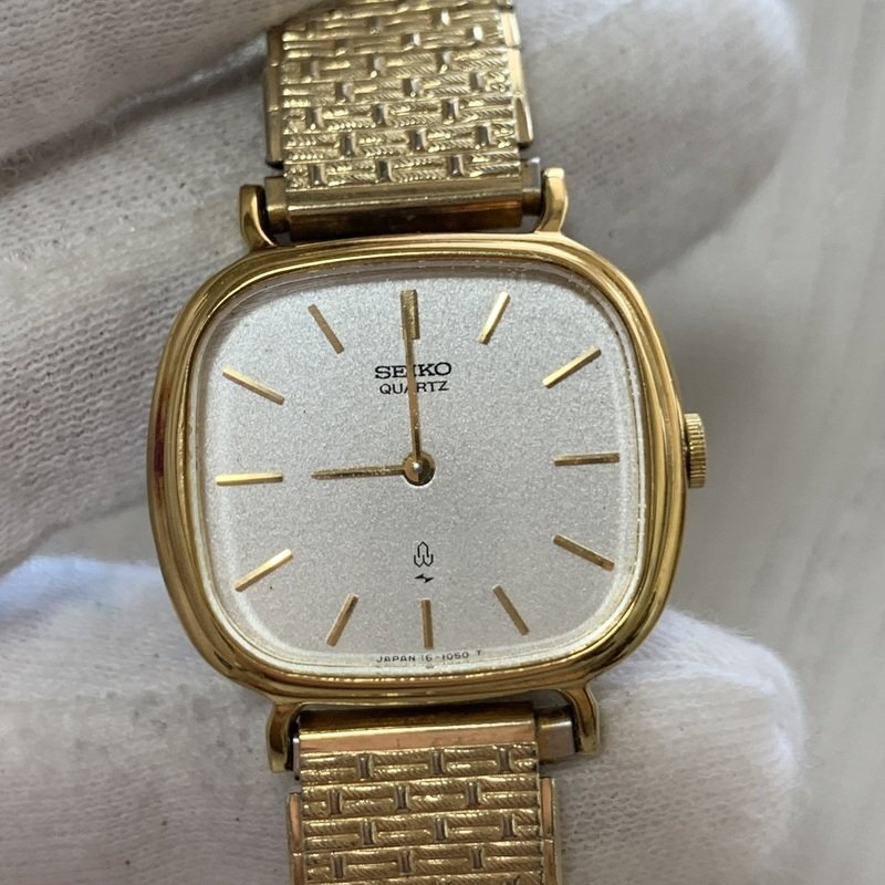 稼働 SEIKO セイコー 16-5390 SGP レディースクオーツ腕時計 ドレスウォッチ 亀戸製 スクエア フリーサイズ IW412BT06SKSGP//
