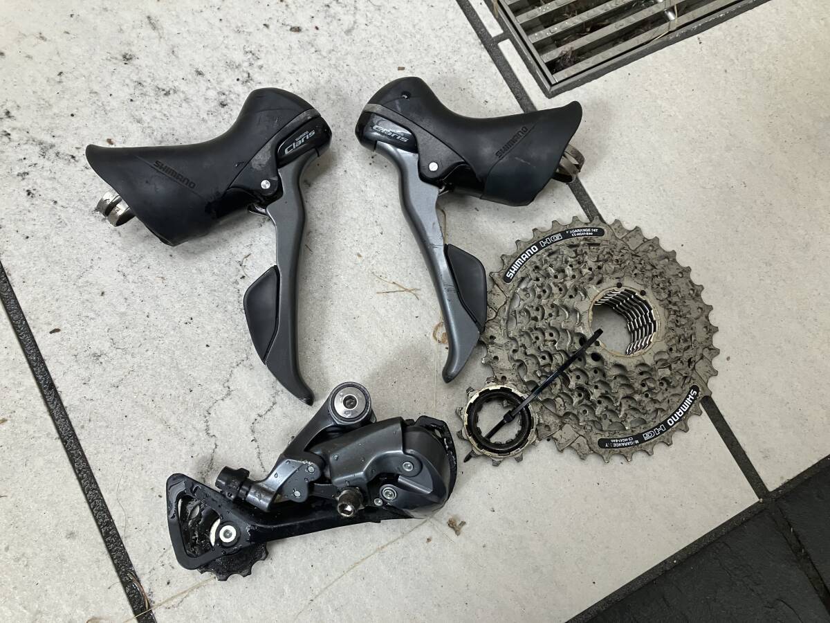 中古品傷あり 2*8 シマノ クラリスコンポセット ディレーラー ST-R2000 スプロケット shimano ロードバイク