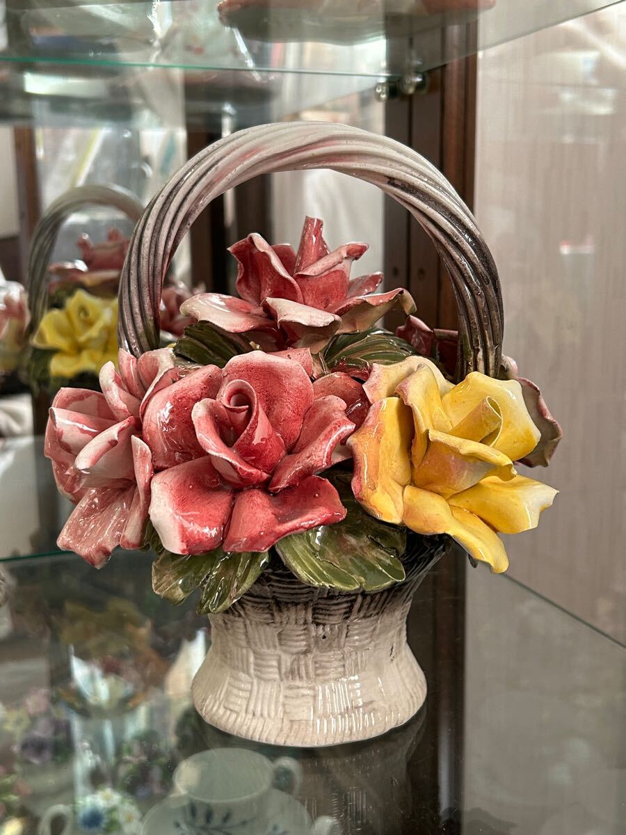 イタリア陶花オブジェ