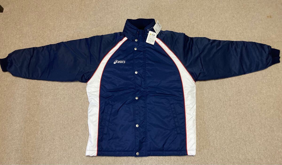 新品 未使用 アシックス asics タグ付 ウォーマージャケット パンツ ウインドブレーカー上下 中綿入り フード出し入れ可