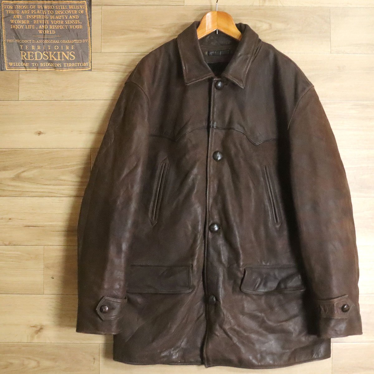 X5R/O11.8-7 アメリカ古着 REDSKINS レッドスキンズ レザーカー X5R/O11.8-7 アメリカ古着 REDSKINS レッドスキンズ レザーカー