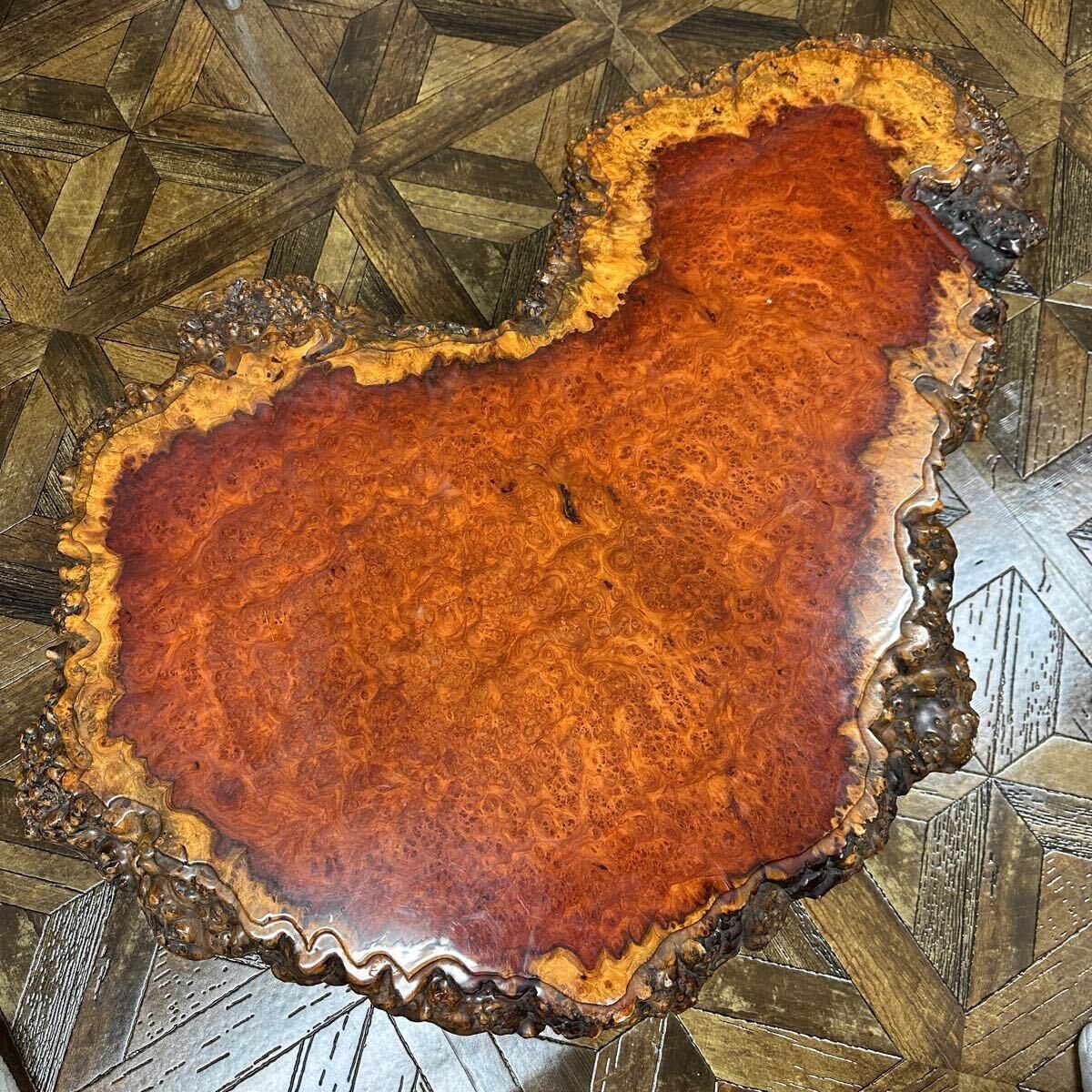 高級 希少 一枚板 花梨 瘤 玉杢 葡萄杢目 座卓 テーブル アンティーク 120×90 厚み55mm カリンコブ 和家具 オブジェ