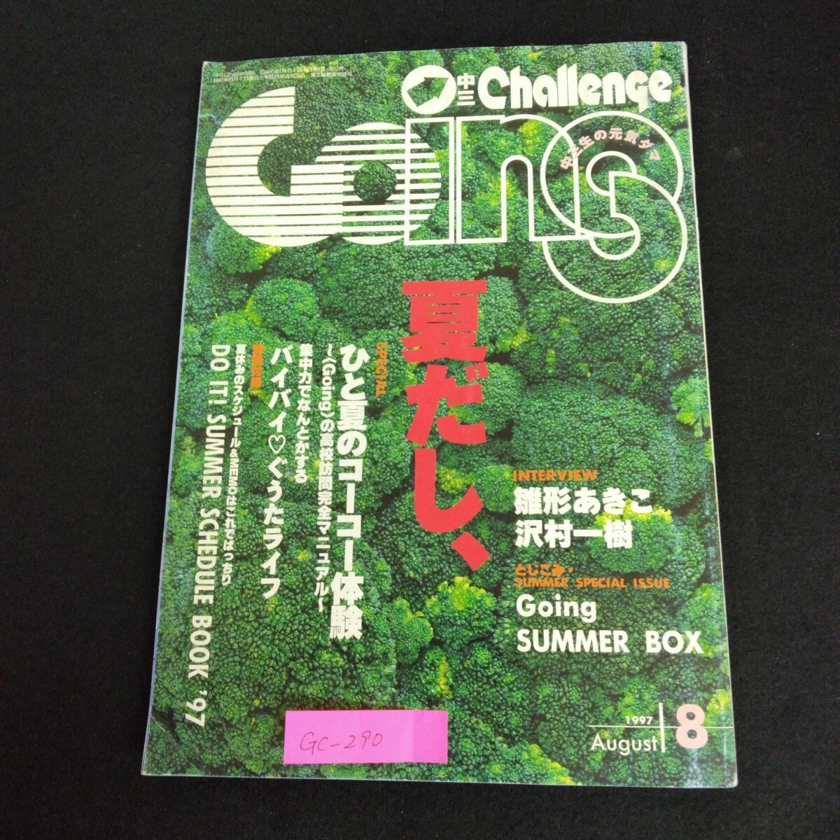 Gc-290/中三 Challenge Going 8月号 1997年 雛形あきこ 沢村一樹 ひと夏のコーコー体験 高校訪問完全マニュアル/L1/61218