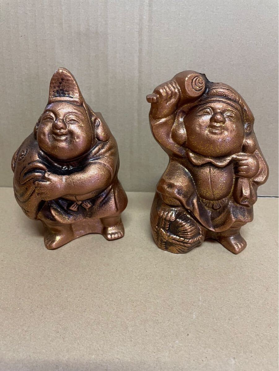 Yahoo!オークション - 七福神 恵比寿天 大黒天 置物 金属工芸