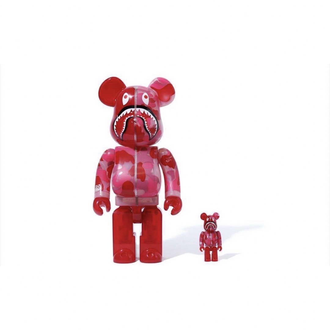 新品未開封 MEDICOM TOY BE@RBRICK BAPE CLEAR ABC CAMO SHARK 100% & 400% PINK メディコムトイ ベアブリック エイプ カモシャーク ピンク
