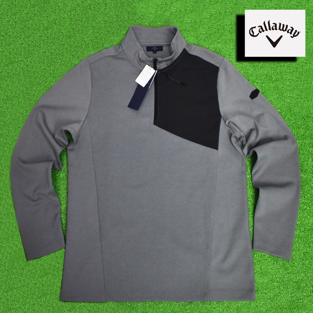Callaway キャロウェイ ハーフジップシャツ【チャコール/LL】新品！