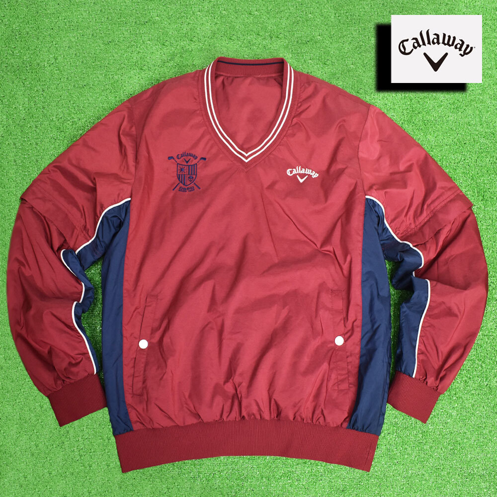 Callaway キャロウェイ ゴルフ 防風２ＷＡＹジャケット【レッド/LL】美品！