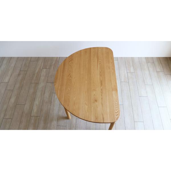  dining table half jpy table Brown wall attaching oval Northern Europe stylish wooden natural wood natural tree natural Country oak material 