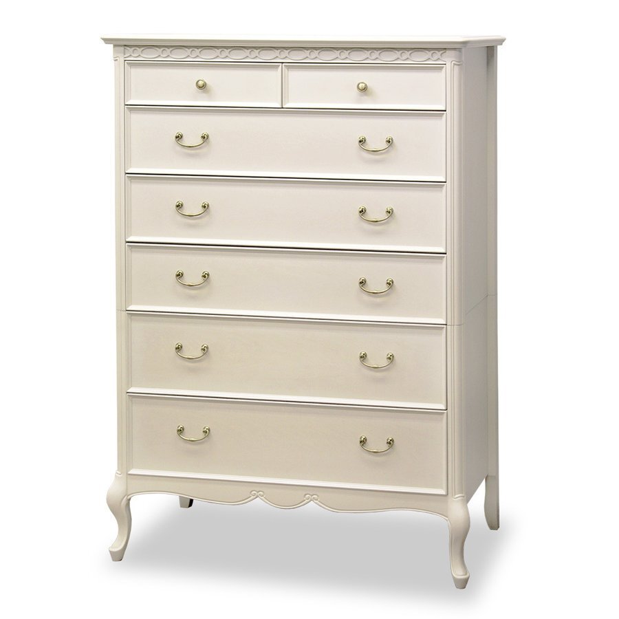 【開梱設置】フルールWH ハイチェスト90 箪笥 タンス リビング おしゃれ 猫脚 クラシック アンティーク系 東海家具_画像1