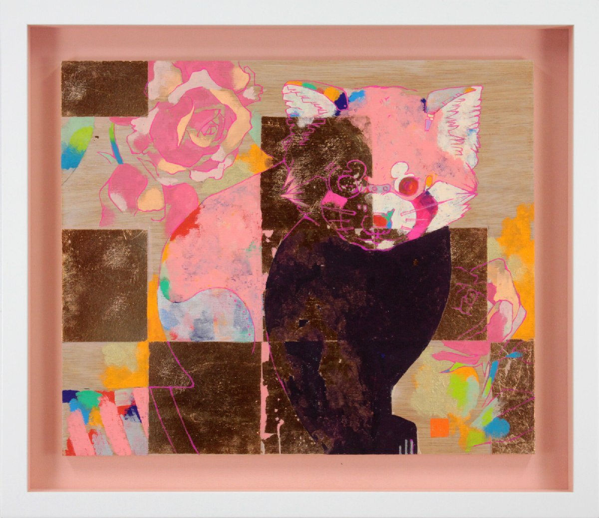 【メーカー包装済】 安岡亜蘭 北海道画廊 - 絵画 アクリル画 「lesser」 絵画+タペストリー