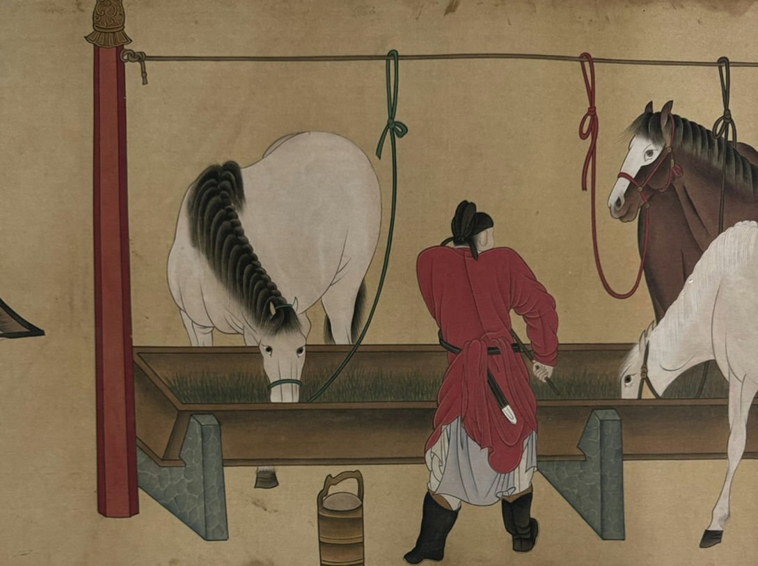 □観心・時代旧蔵□C227『中国古画』元代画家趙孟フ 人馬図卷 □観心・時代旧蔵□C227『中国古画』元代画家趙孟フ 人馬図卷