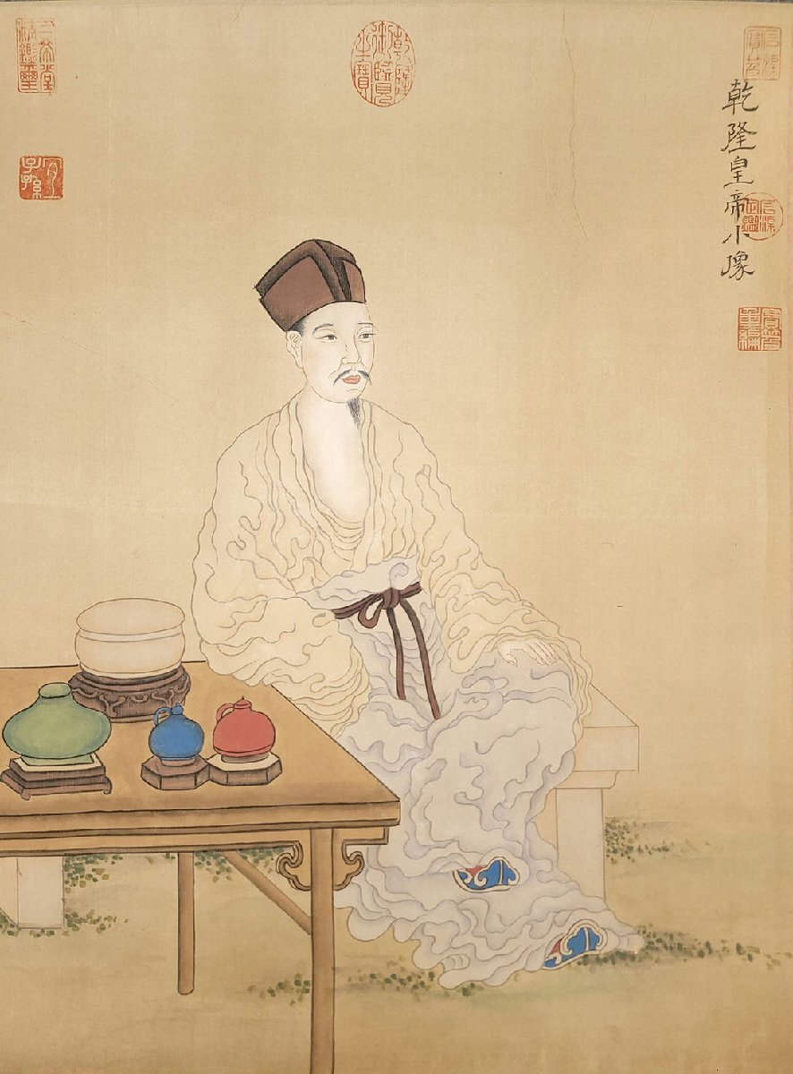 □観心・時代旧蔵□C482中国古書道◇清時代 乾隆御蔵 絹本 米元 □観心・時代旧蔵□C482中国古書道◇清時代 乾隆御蔵 絹本 米元