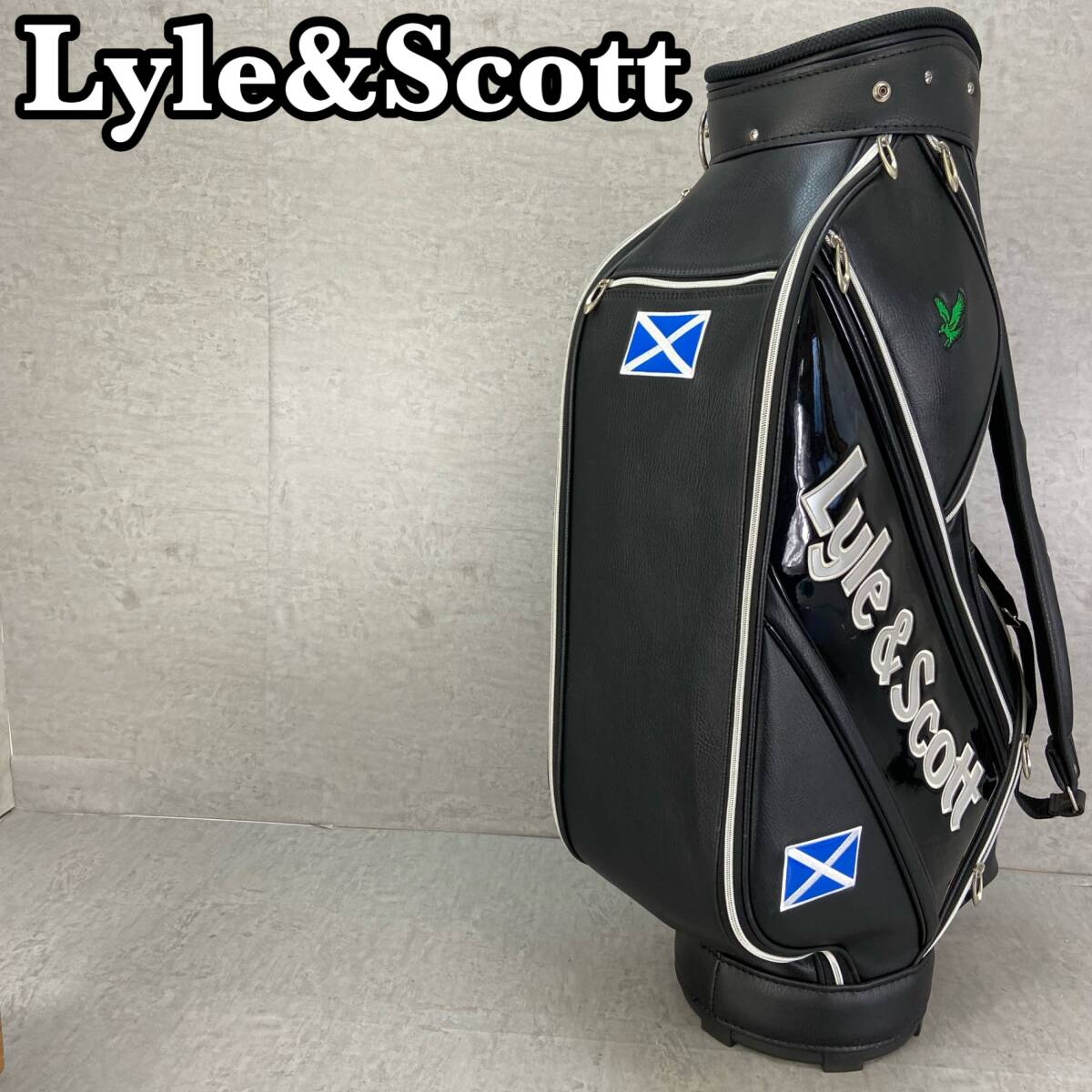 Lyle＆Scott　ライルアンドスコット　ゴルフ用キャディバッグ　カート式　9型　約23cm　5分割　4.５kg　エナメル　PUレザー