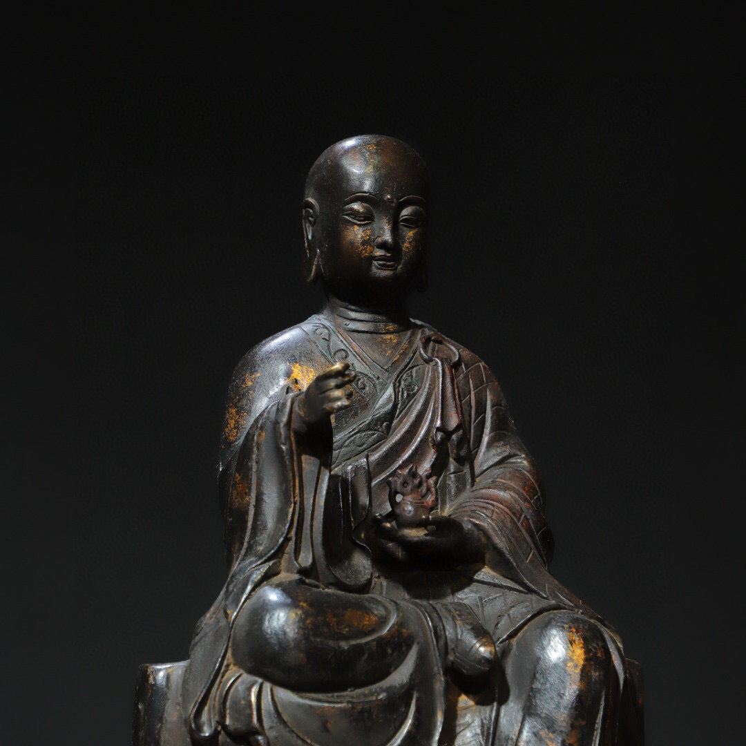 古銅仏像,賞物,置物,(旧家藏出)細工細作,古玩,古董,高1⃣️4⃣️cm,重370克 旧蔵 清 純銅 彩繪 空行母護法 仏像 銅製品 古銅 極細工 稀少