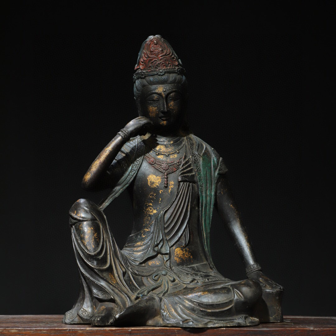 骨董*珍藏*銅製*流金*藏傳仏像*文殊菩薩像】極細工 古賞物 中国 骨董*珍藏*銅製*流金*藏傳仏像*文殊菩薩像】極細工 古賞物 中国