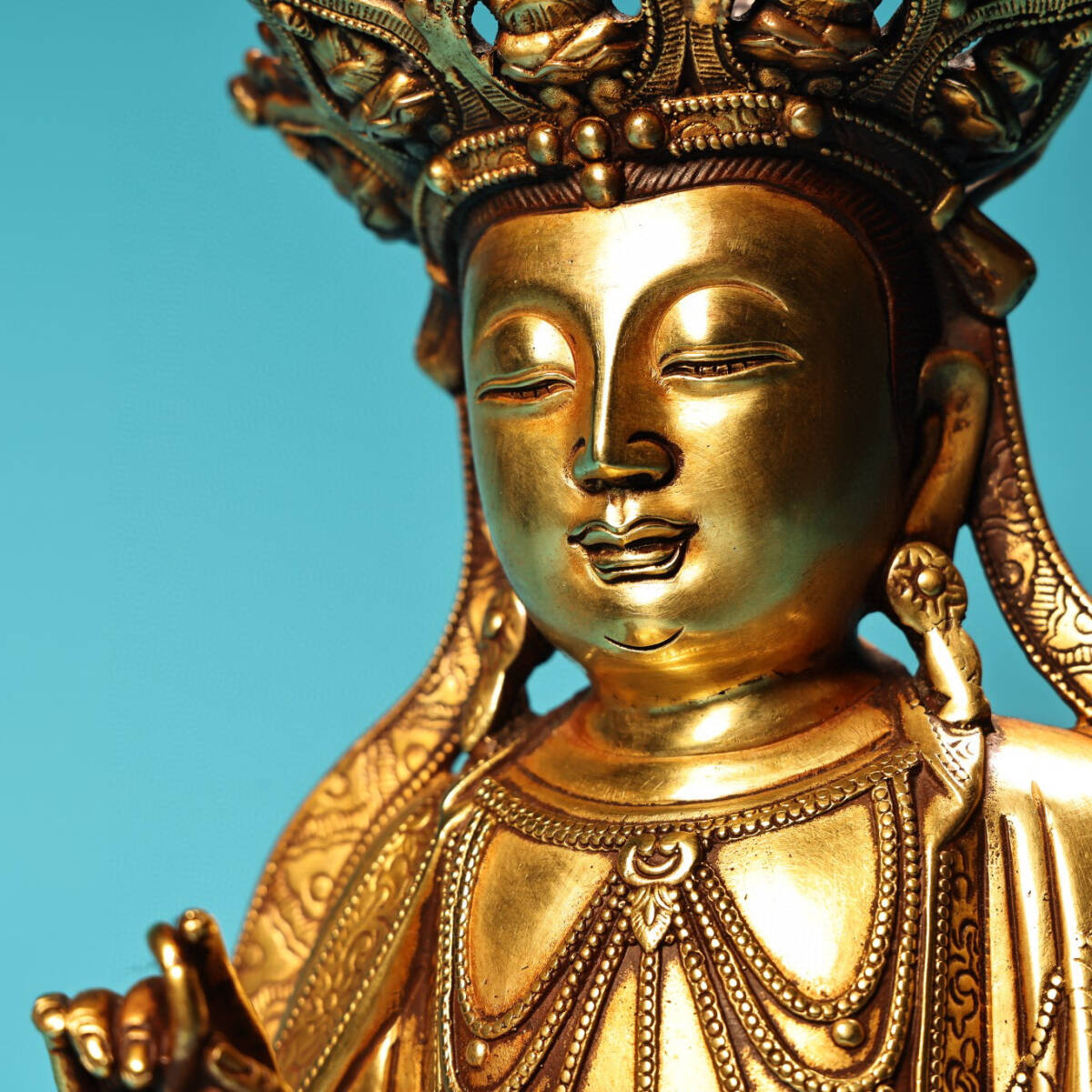 時代仏教美術 銅仏「観音菩薩坐像」觀音菩薩像・仏像・佛像 中国古玩 ▽鴻▽ 紫銅製 塗金 觀音菩薩像 置物 古賞物 中国古玩 中国古