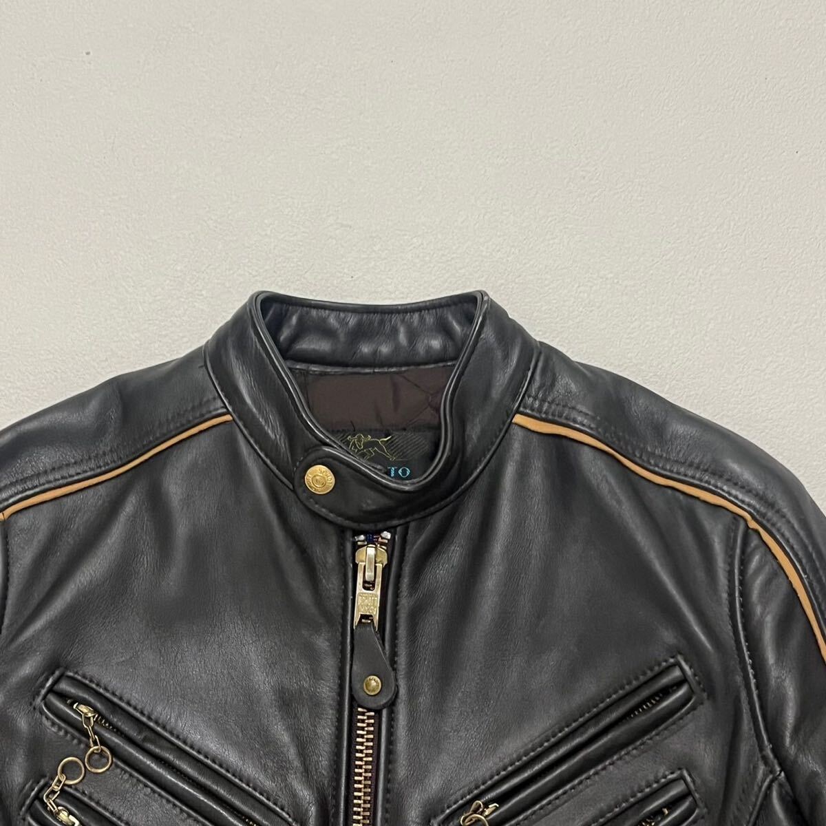 k554 美品 アメリカ 制 schott 686 レザー シングル ライダース ジャケット 32 ブラック 黒 ショット usa 里 キルティング USA black 