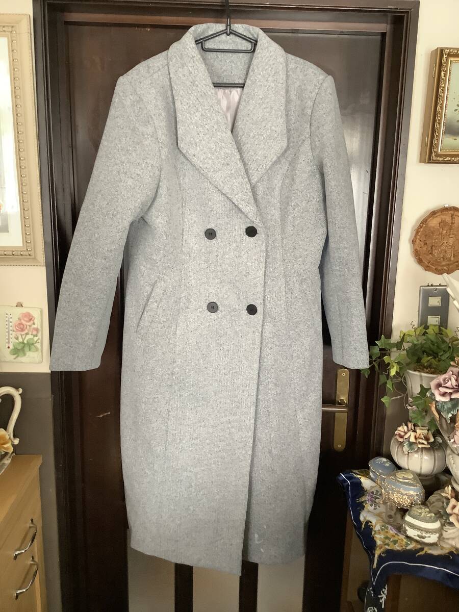 薄　灰色　ロングコート　☆新品☆ 裏地付き　サイズＸＸL